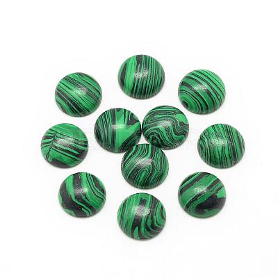 Synthetic Malachite Cabochons G-R416-6mm-38-1