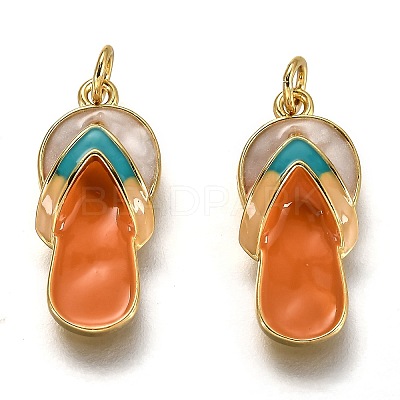 Brass Enamel Pendants X-KK-B026-25G-1