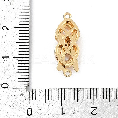 Brass Micro Pave Clear Cubic Zirconia Box Clasps KK-U051-01G-01-1