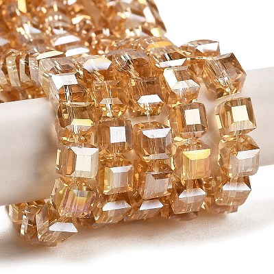 Electroplate Glass Beads Strands LS-EGLA-D018-8x8mm-49-1