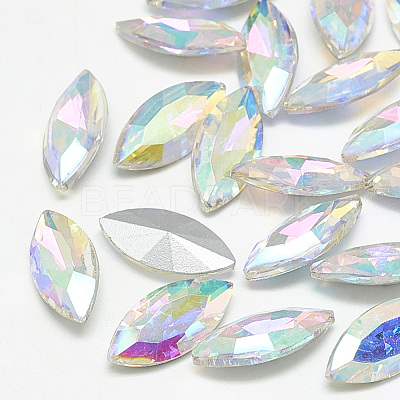Pointed Back Glass Rhinestone Cabochons RGLA-T083-9x18mm-05-1