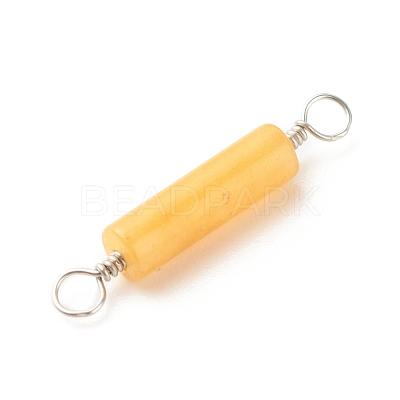 Natural Topaz Jade Connector Charms PALLOY-JF01574-05-1