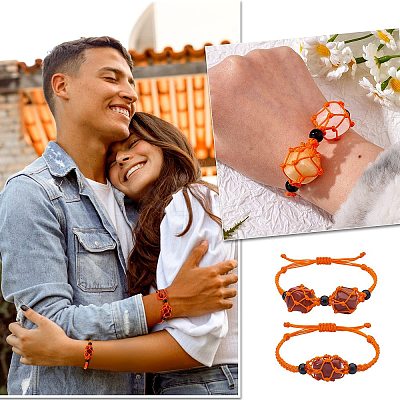 Adjustable Braided Nylon Cord Macrame Pouch Bracelet Making AJEW-SW00013-14-1