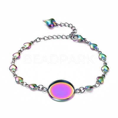 Rainbow Color 304 Stainless Steel Bracelet Making STAS-L248-009M-1