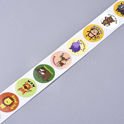Animal Self-Adhesive Paper Gift Tag Stickers DIY-WH0161-12C-1