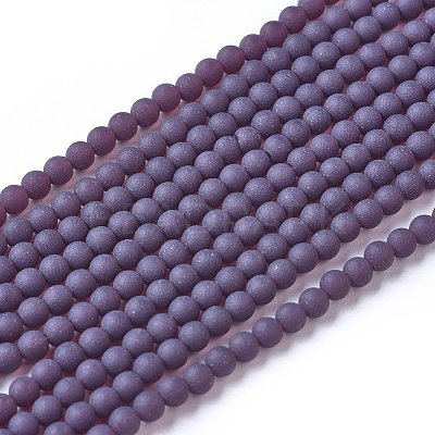 Frosted Opaque Glass Bead Strands FGLA-G002-A04-1