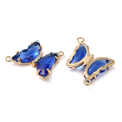 Brass Pave Faceted Glass Connector Charms FIND-Z020-04A-1