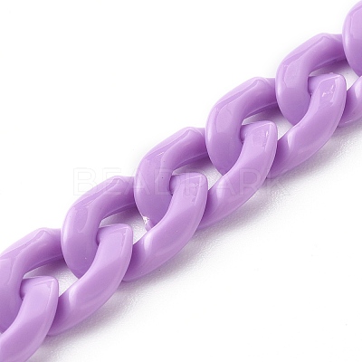 Opaque Acrylic Curb Chain Phone Case Chain HJEW-JM00512-02-1