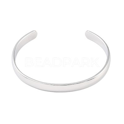 Non-Tarnish 304 Stainless Steel Open Cuff Plain Bangles BJEW-H591-01P-02-1