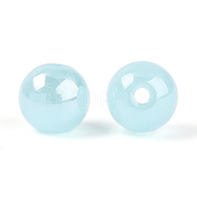 Electroplate Round Glass Beads Strands EGLA-T029-07G-1