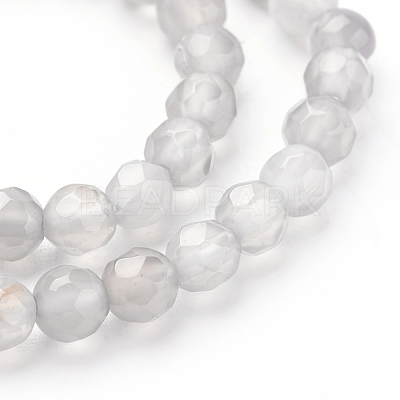 Natural Grey Agate Beads Strands X-G-G067-4mm-1-1