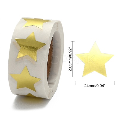 Metallic Foil Star Shape Paper Sticker Labels DIY-E023-03-1