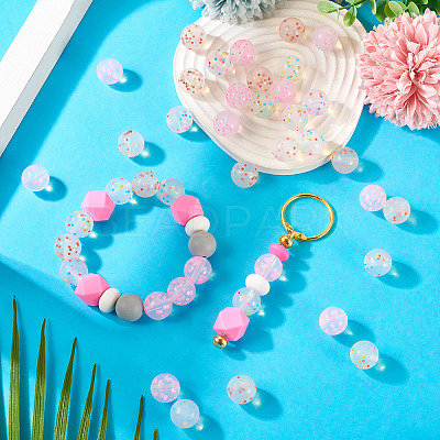 30Pcs 3 Colors Transparent Silicone Focal Beads SIL-TA0002-83-1