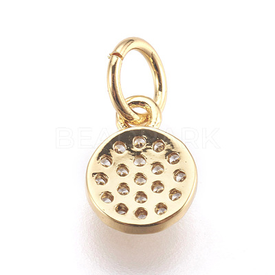 Brass Micro Pave Cubic Zirconia Charms ZIRC-E152-17G-RS-1
