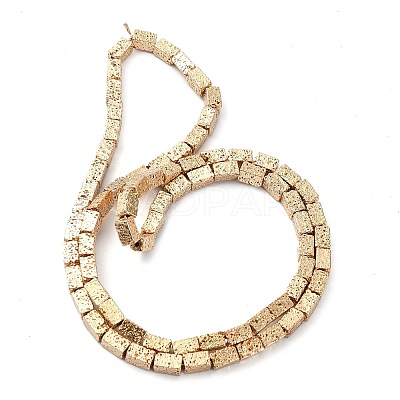 Electroplated Natural Lava Rock Beads Strands G-I360-K02-02-1