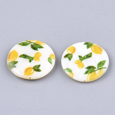 Printed Freshwater Shell Beads SHEL-S274-63A-1