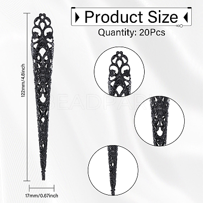 20Pcs Hollow Iron Hairpins AJEW-GL0002-32-1