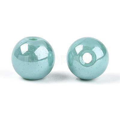 Electroplate Round Glass Beads Strands EGLA-T029-07E-1