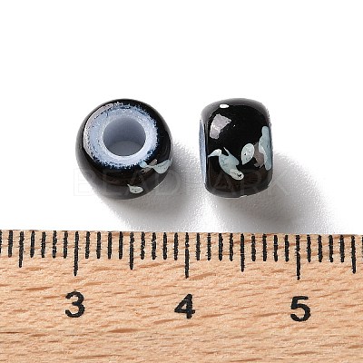Spray Painted ABS Plastic European Beads KY-G033-01A-11-1