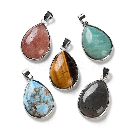 Natural & Synthetic Mixed Gemstone Pendants G-B123-05P-1