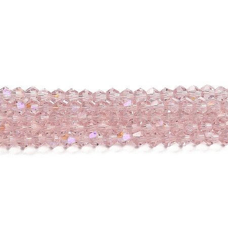 Transparent Electroplate Glass Beads Strands GLAA-F029-4mm-D26-1
