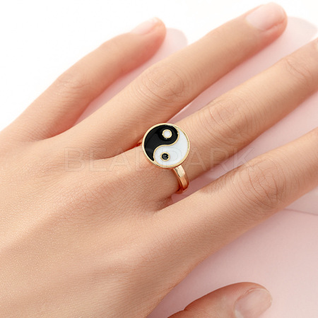 Alloy Enamel Rotatable Cuff Open Rings FS-WGEC271-26-1