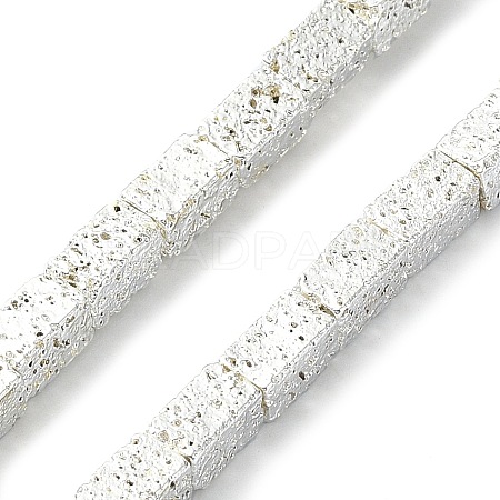 Electroplated Natural Lava Rock Beads Strands G-I360-K02-04-1