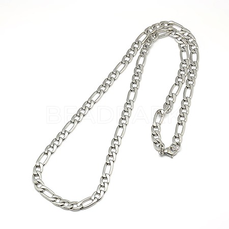 Tarnish Resistant Fashionable 304 Stainless Steel Figaro Chain Necklaces for Men LS-STAS-A028-N016P-1