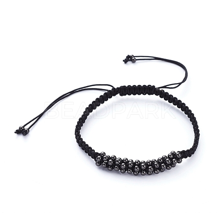Unisex Adjustable Nylon Thread Braided Bead Bracelets BJEW-JB05137-04-1