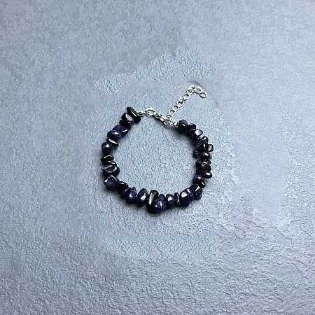 Synthetic Blue Goldstone Chip Beaded Bracelets for Women IW6789-18-1