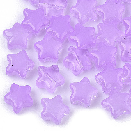 Transparent Spray Painted Glass Beads X1-GLAA-N035-01-A04-1