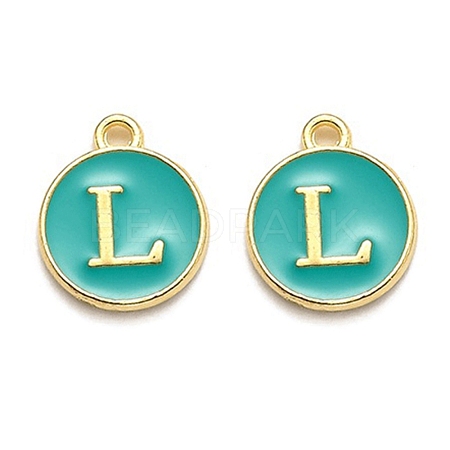 Golden Plated Alloy Enamel Charms X-ENAM-Q437-15L-1
