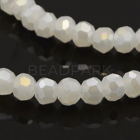 AB Color Plated Imitation Jade Glass Faceted(32 Facets) Round Beads Strands GLAA-A027-3mm-AB01-1
