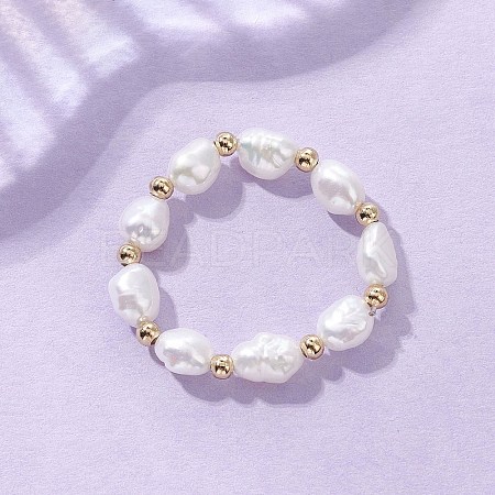 Natural Cultured Freshwater Pearl Finger Rings RJEW-JR01012-1