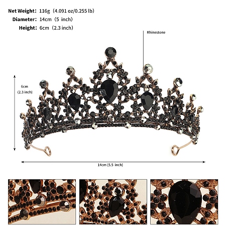 Alloy Rhinestone Hair Bands  for Woman Girls PW-WGA69DD-04-1