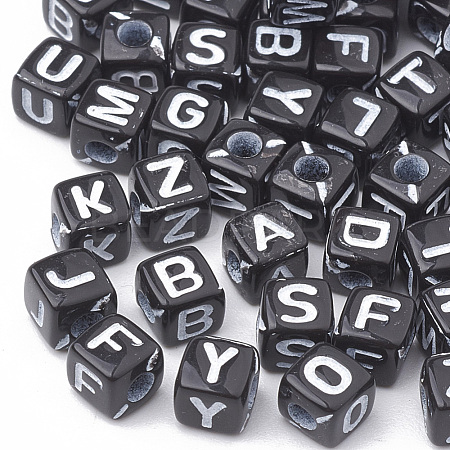 Opaque Horizontal Hole Acrylic Beads X-SACR-N002-01-1