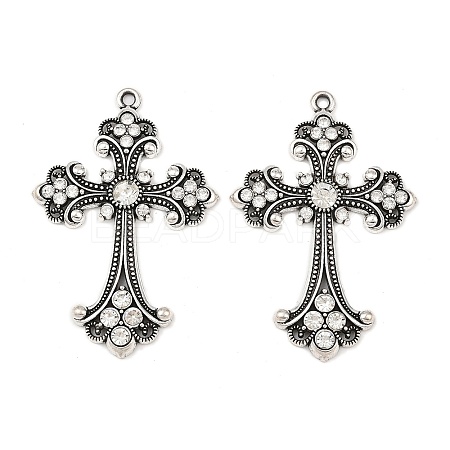 Alloy Rhinestone Cross Big Gothic Pendants ALRI-1475-NR-1