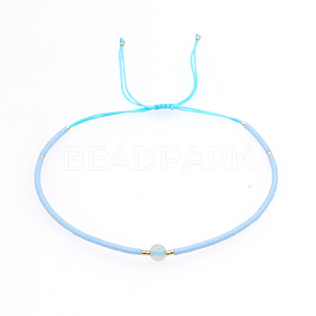 Adjustable Glass Seed Bead Braided Bead Bracelets for Women VT9382-42-1