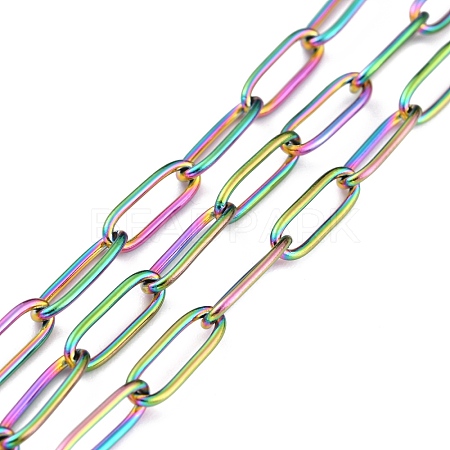Ion Plating(IP) 304 Stainless Steel Paperclip Chains CHS-O010-01MC-1