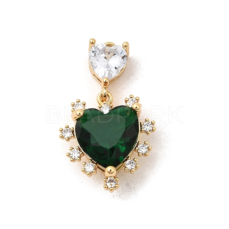 Brass Glass Charms KK-P340-02G-01-1
