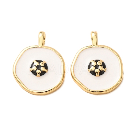 Brass Enamel Pendants KK-CJC12A6-01D-G-1