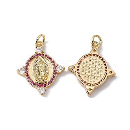 Brass Micro Pave Cubic Zirconia Pendants KK-G439-17G-1