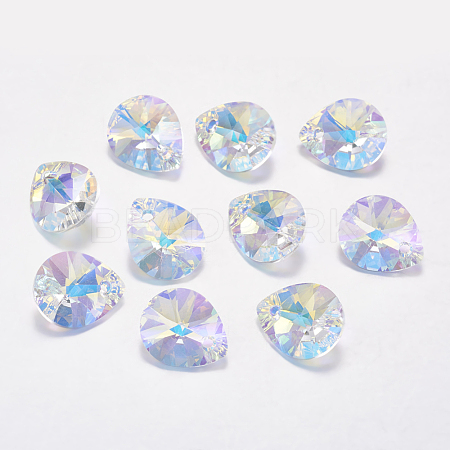 Faceted K9 Glass Rhinestone Charms X-RGLA-F053-E-001AB-1