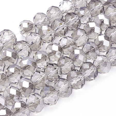 Electroplate Glass Beads Strands X-GR10MMY-01S-1
