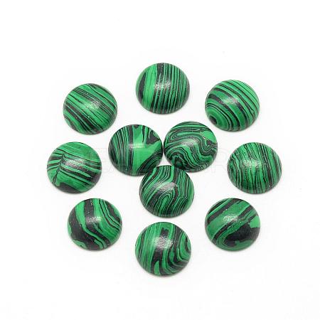 Synthetic Malachite Cabochons G-R416-6mm-38-1