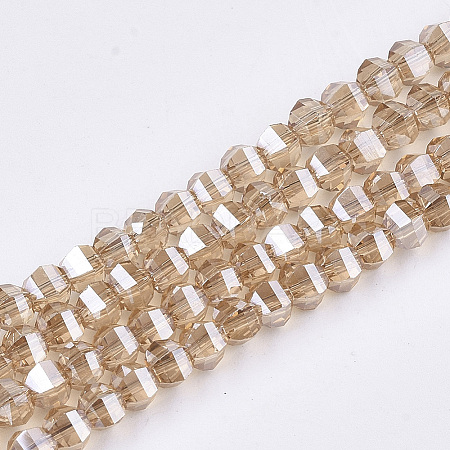 Electroplate Glass Beads Strands X-EGLA-S176-07B-B04-1
