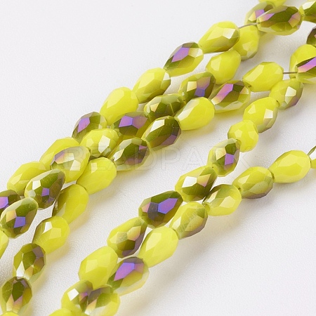 Electroplate Imitation Jade Glass Beads Strands GLAA-A036-D03-1