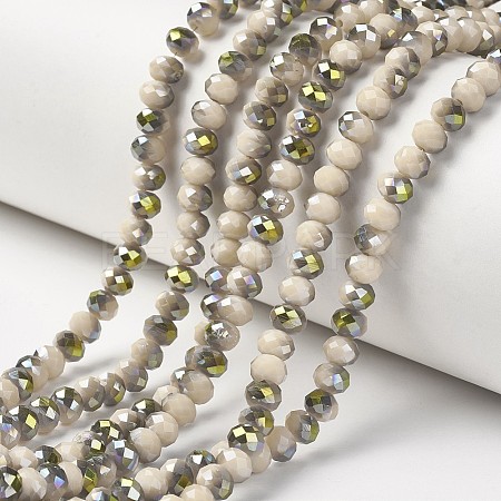 Electroplate Opaque Glass Beads Strands X-EGLA-A034-P6mm-S17-1