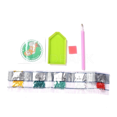 Christmas Theme DIY Sock Diamond Painting Stickers Kits for Kids DIY-I068-10-1