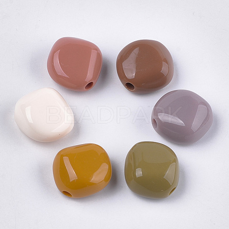 Opaque Acrylic Beads X-MACR-T025-02-1